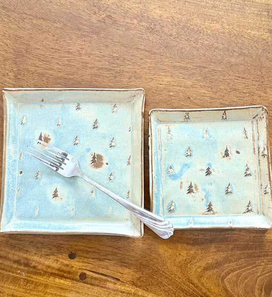 Set of two square plates