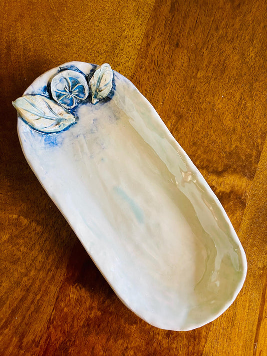 Floral Ceramic Spoon Rest - Kitchen Decor
